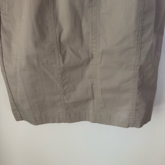 Banana Republic Cargo Shift Dress Women 4 Beige Belted Button Up Utility Safari - Picture 4 of 13